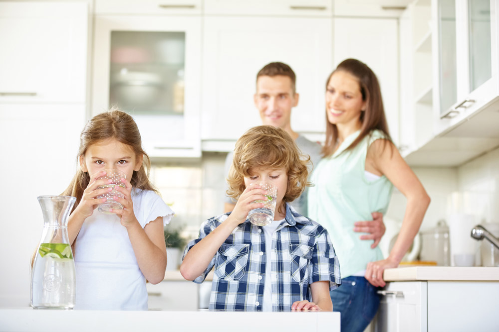 Wasserfiltersystem im Haushalt für die Familie